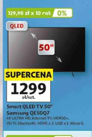 Smart QLED TV 50" Samsung QE50Q7 4K ULTRA HD Internet TV HDR10+ Wi-Fi bluetooth HDMI x 3 USB x 1 klasa G