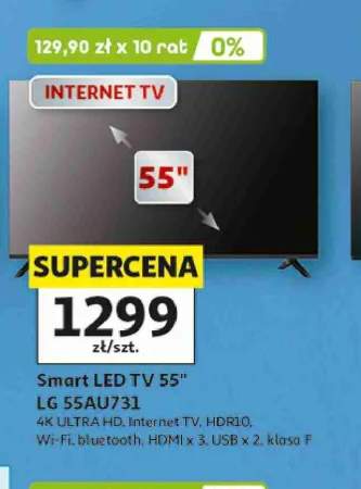 Smart LED TV 55" LG 55AU731 4K ULTRA HD Internet TV HDR10 Wi-Fi bluetooth HDMI x 3 USB x 2 klasa F