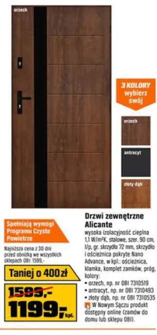 Drzwi zewnętrzne Alicante szer. 90cm