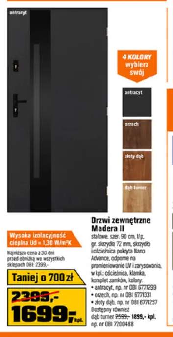 Drzwi zewnętrzne Madera II szer. 90cm