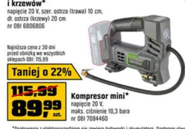 Kompresor mini LUX-TOOLS napięcie 20V maks. ciśnienie 10,3 bara