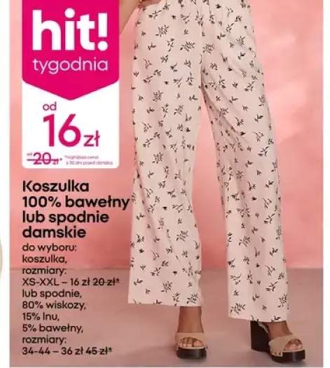 Spodnie damskie 80% wiskozy 15% lnu 5% bawełny
