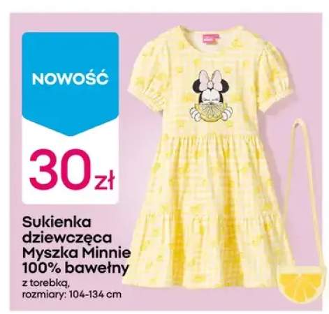 Sukienka dziewczęca Disney Myszka Minnie 100% bawełny z torebką