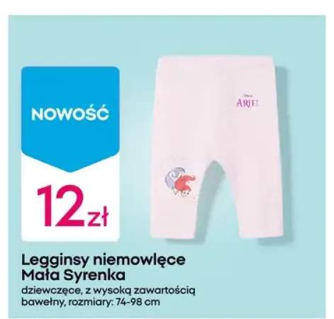 Legginsy niemowlęce Mała Syrenka dziewczęce z wysoką zawartością bawełny