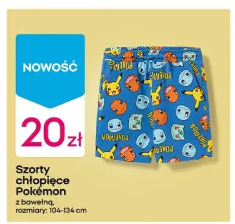 Szorty chłopięce Pokémon z bawełną