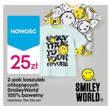 Koszulki chłopięce SmileyWorld 100% bawełny 2-pak
