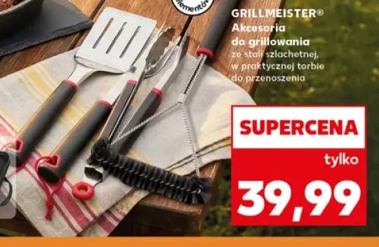 Akcesoria do grillowania ze stali szlachetnej w praktycznej torbie do przenoszenia GRILLMEISTER