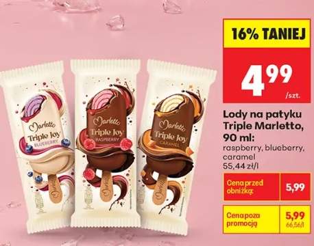 Lody na patyku Triple Marletto blueberry