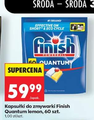 Kapsułki do zmywarki Finish Quantum lemon
