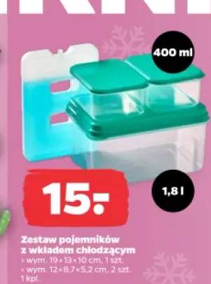 Zestaw pojemników z wkładem chłodzącym