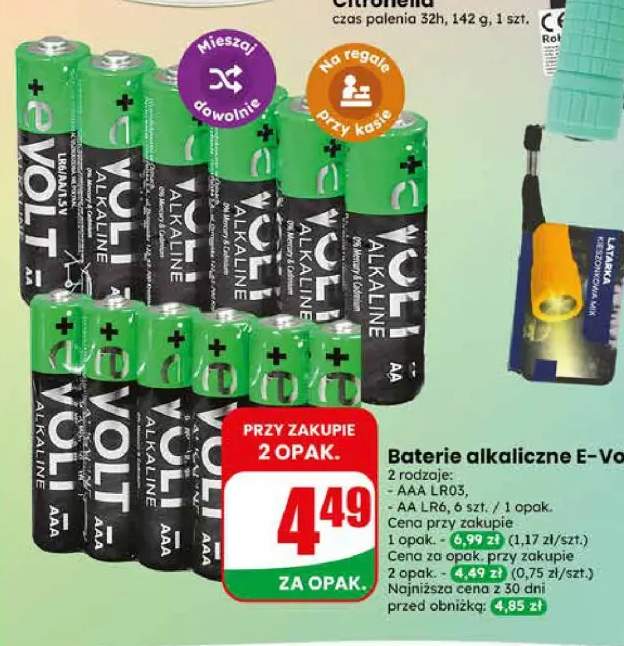 Baterie alkaliczne E-Volt AA LR6 6-pak