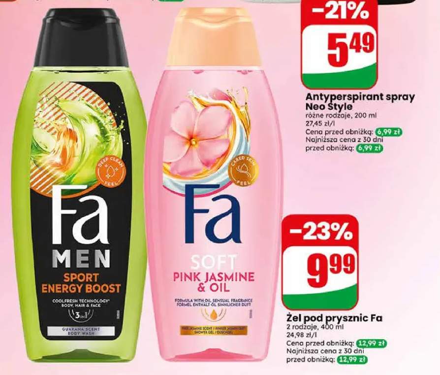 Żel pod prysznic Fa MEN SPORT ENERGY BOOST