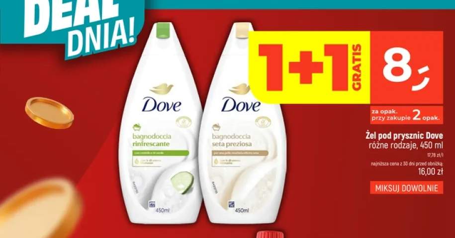Żel pod prysznic Dove bagnodoccia rinfrescante