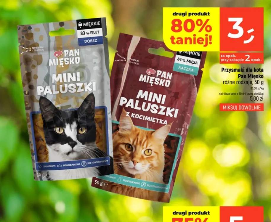 Przysmaki dla kota Pan Mięsko Mini Paluszki dorsz
