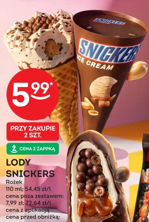 Lody SNICKERS Rożek