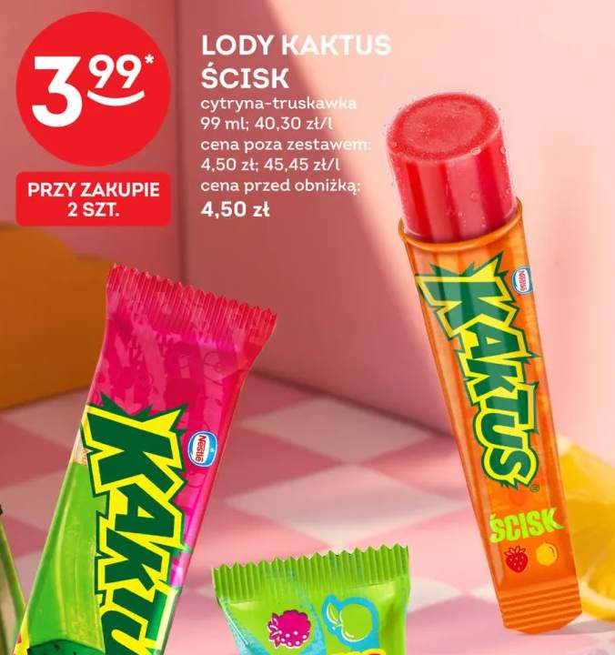 Lody Kaktus Ścisk cytryna-truskawka