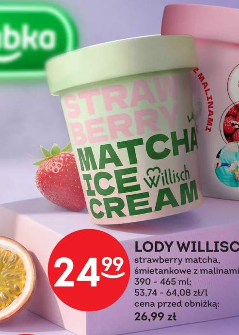 Lody Willisch śmietankowe z malinami