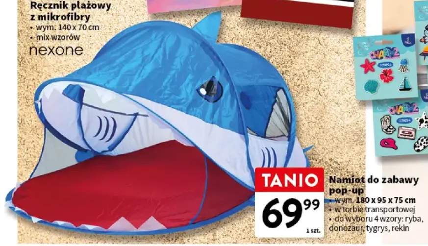 Namiot do zabawy pop-up ryba 180x95x75cm