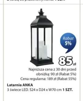 Latarnia ANKA 3 świece LED S24xD24xW70cm