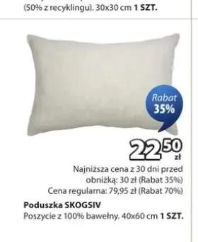 Poduszka SKOGSIV poszycie z 100% bawełny 40x60cm