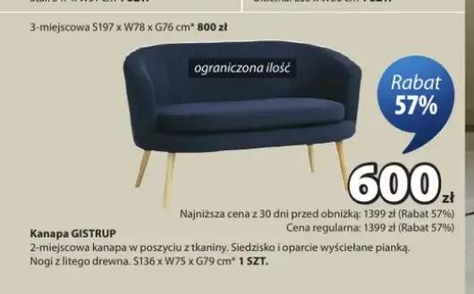 Kanapa GISTRUP 3-miejscowa
