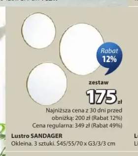 Lustro SANDAGER S45/55/70 x G3/3/3cm