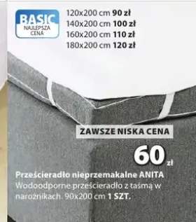 Prześcieradło nieprzemakalne ANITA wodoodporne prześcieradło z taśmą w narożnikach 90x200cm