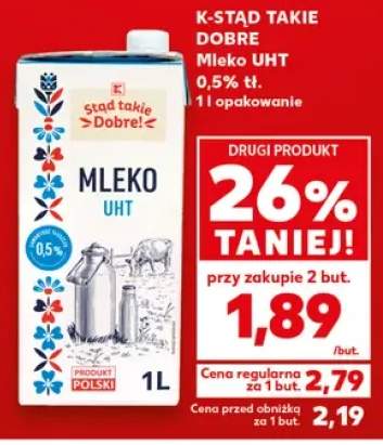 Mleko UHT 0,5% tł. K-Stąd Takie Dobre