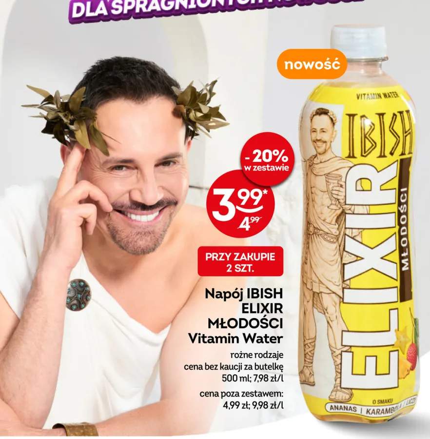 Napój Vitamin Water IBISH Elixir Młodości o smaku ananas, karambola i liczi
