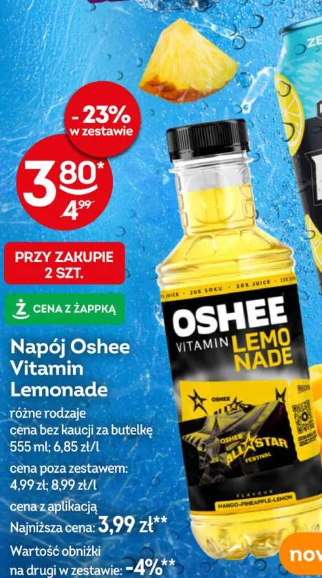Napój Oshee Vitamin Lemonade Mango-Pineapple-Lemon