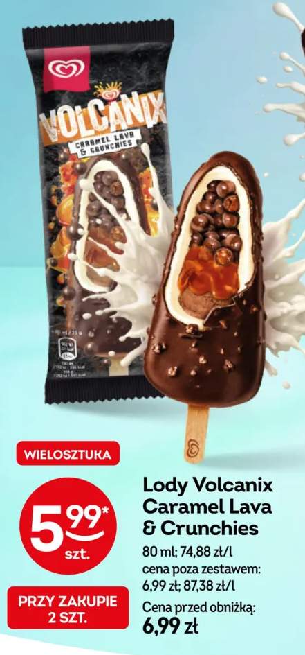 Lody Volcanix Caramel Lava & Crunchies