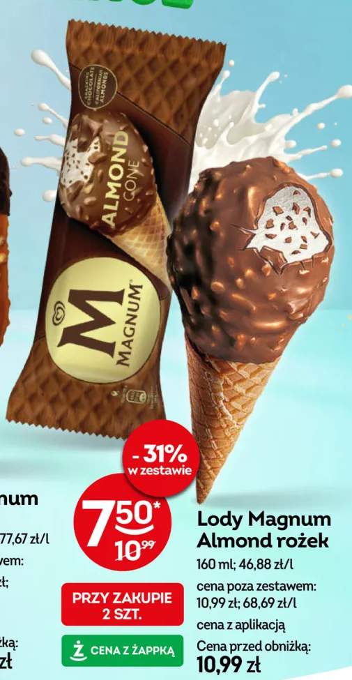 Lody Magnum Almond rożek