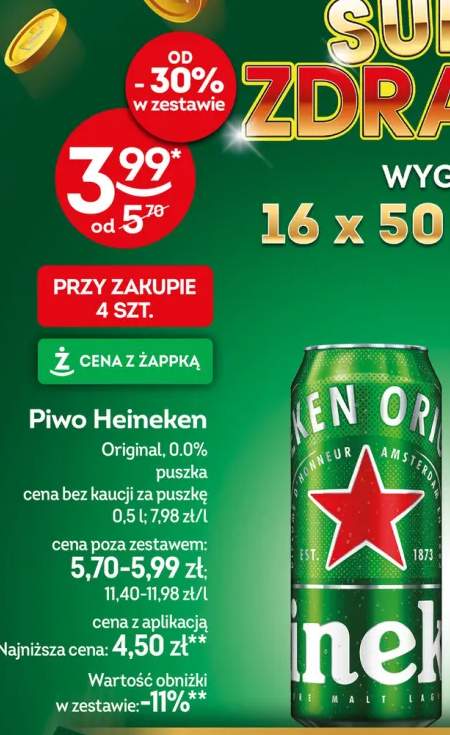 Piwo bezalkoholowe Heineken 0.0%