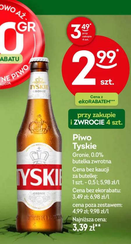 Piwo bezalkoholowe Tyskie 0.0%