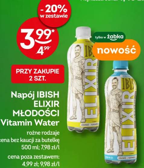 Napój IBISH ELIXIR MŁODOŚCI Vitamin Water Zero Ananas Karambola