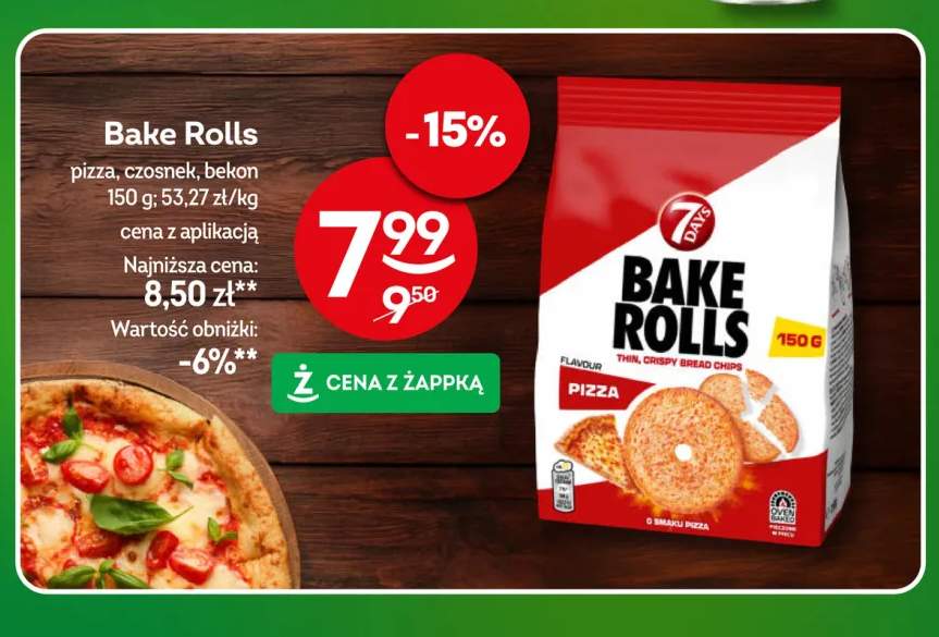 Chipsy chlebowe 7 Days Bake Rolls bekon