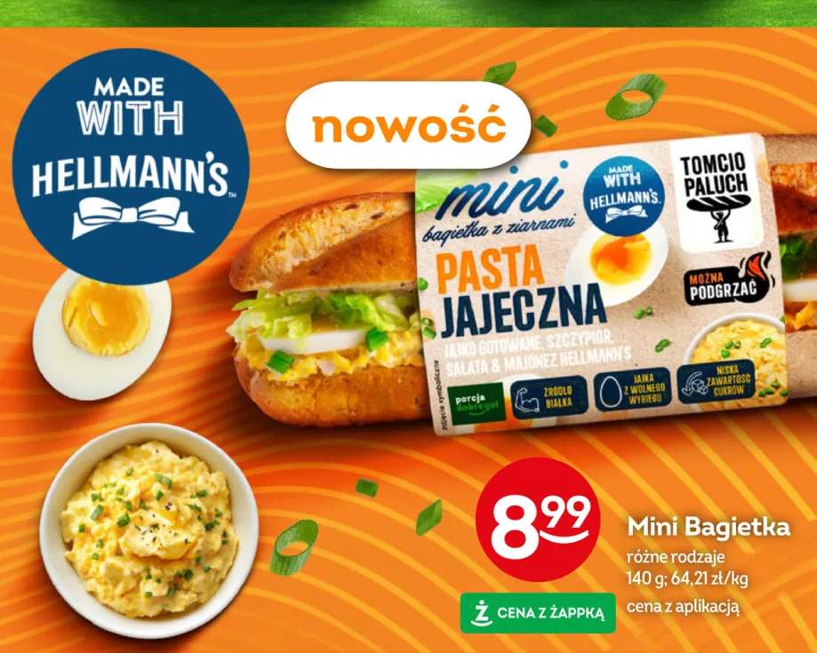 Mini bagietka z pastą jajeczną Tomcio Paluch