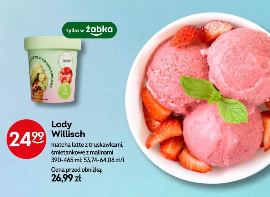 Lody Willisch śmietankowe z malinami