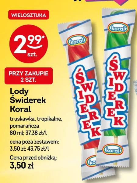 Lody Świderek Koral tropikalne