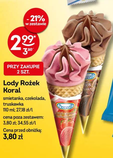 Lody Rożek Koral czekolada