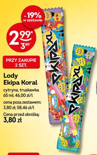 Lody Ekipa Koral truskawka