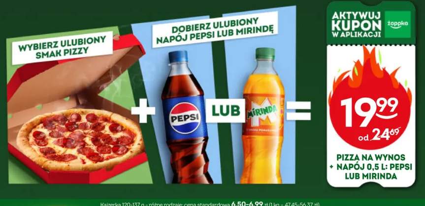 Zestaw Pizza na wynos 410-516 g + Napój Mirinda 0,5 l