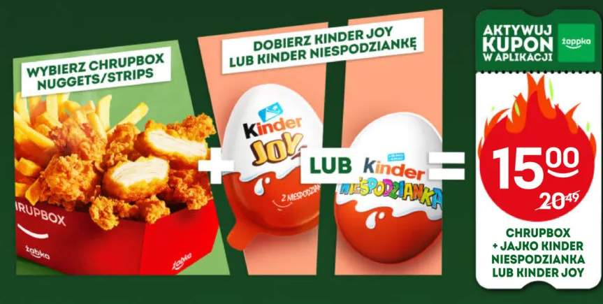 Zestaw Chrupbox Strips 270 g i Kinder Joy 20 g