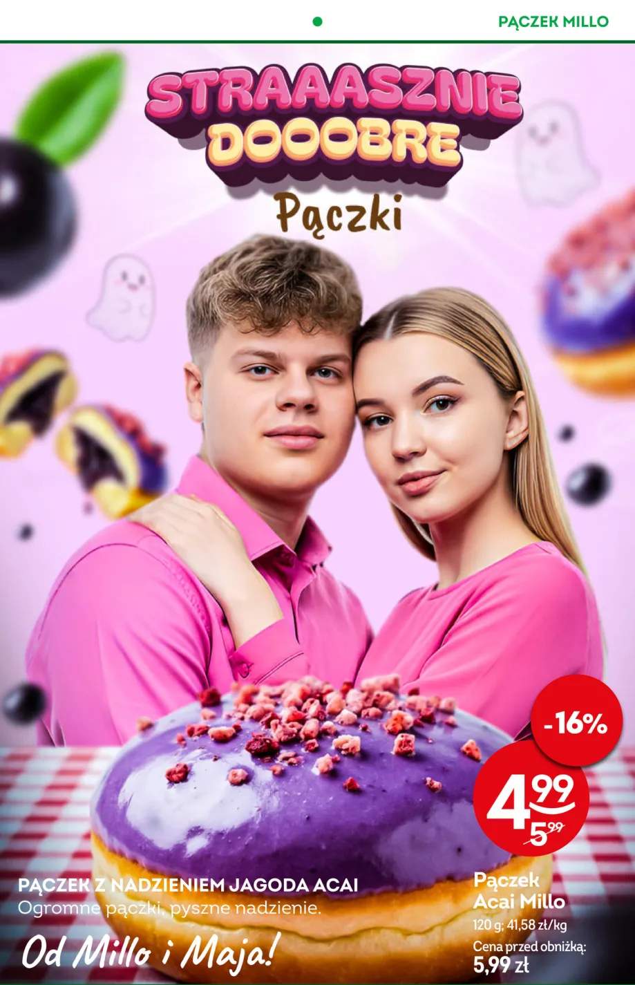 Pączek z nadzieniem jagoda acai Millo