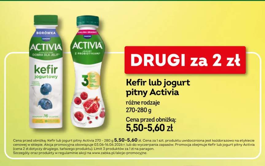 Jogurt pitny Activia malina granat