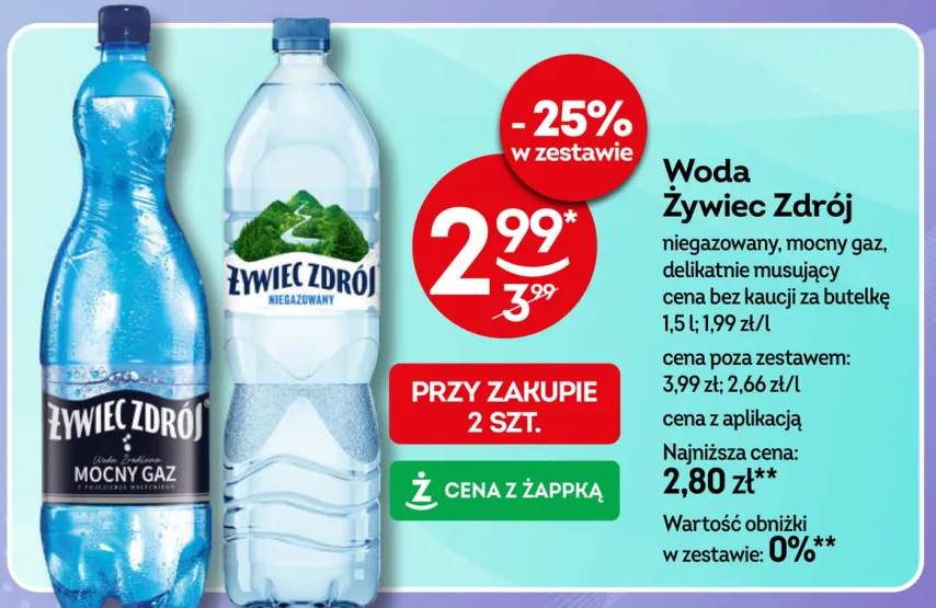 Woda Żywiec Zdrój delikatnie musujący