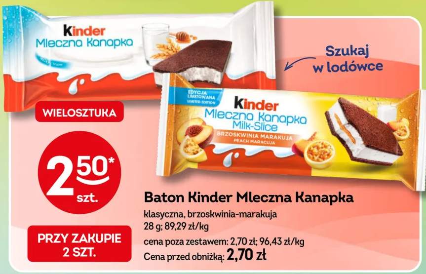 Baton Kinder Mleczna Kanapka brzoskwinia-marakuja