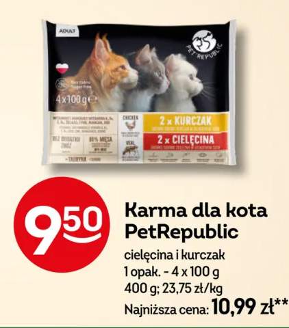 Karma dla kota PetRepublic cielęcina i kurczak 4-pak 100 g