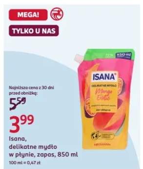 Delikatne mydło w płynie zapas Isana