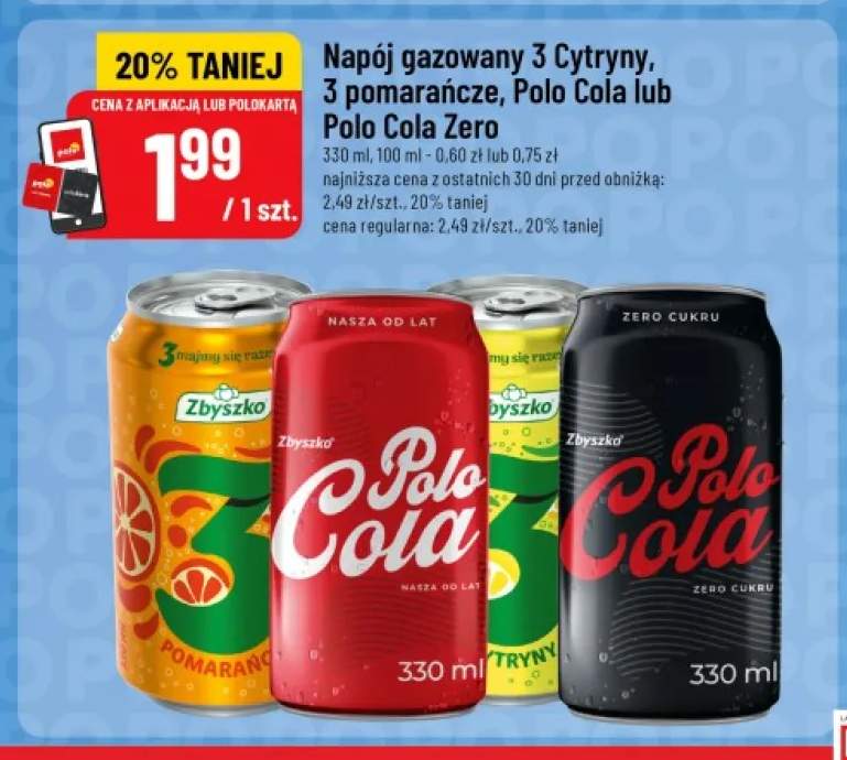 Napój gazowany Zbyszko 3 Pomarańcze
